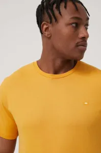 Bavlnené tričko Cross Jeans žltá farba, jednofarebné
