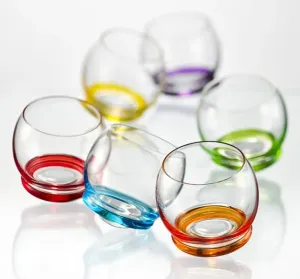 Crystalex Farebné tancujúce poháre mini CRAZY 60 ml, 6 ks #4129713