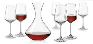 Crystalex SANDRA set karafa a poháre na víno (1 + 6) #4130000