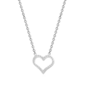 CRYSTalp Romantický oceľový náhrdelník s kryštálmi Sparkling Heart 30449.E