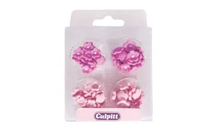 Cukrové dekorácie mini kvety ružové - 100 ks - Culpitt