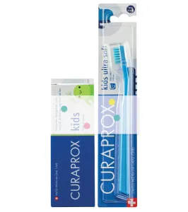 CURAPROX Kids 6+ + CS 5500 kids ultra soft detská zubná pasta, príchuť mäta 60 ml + zubná kefka 1x1 set