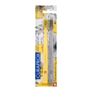 Curaprox 5460 Ultra Soft Duo Yellow/Grey Edition zubná kefka zubná kefka 2 ks unisex