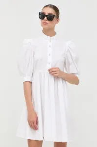 Bavlnené šaty Custommade biela farba, mini, áčkový strih #248015