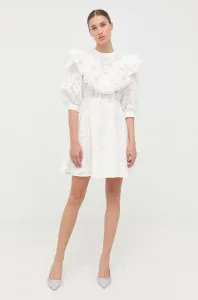 Bavlnené šaty Custommade biela farba, mini, áčkový strih #248104