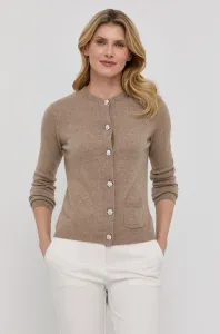 Kašmírový sveter Custommade dámsky, hnedá farba, tenký