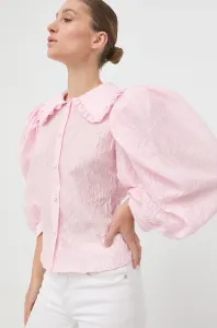 Košeľa Custommade dámska, ružová farba, regular, s klasickým golierom