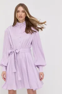Šaty Custommade fialová farba, mini, áčkový strih