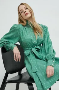 Šaty Custommade Linnea zelená farba, mini, áčkový strih #4250502