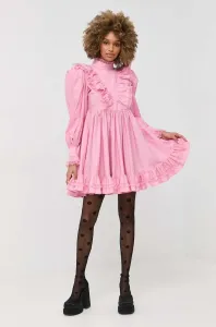 Šaty Custommade Louisa ružová farba, mini, áčkový strih