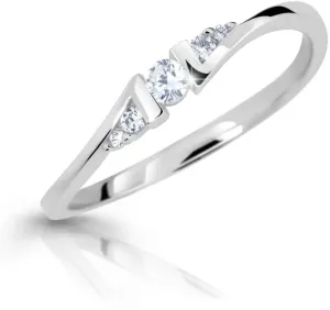 Cutie Diamonds Pôvabný prsteň z bieleho zlata s briliantmi DZ6720-3054-00-X-2 49 mm