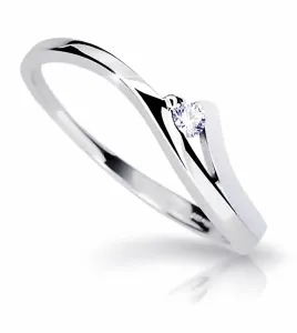 Cutie Diamonds Pôvabný prsteň z bieleho zlata s briliantom DZ6818-1718-00-X-2 60 mm