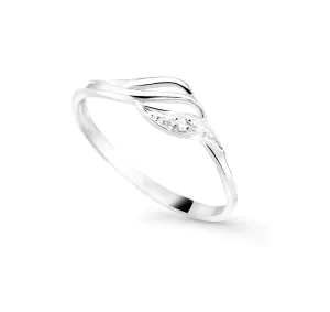 Cutie Diamonds Pôvabný prsteň z bieleho zlata s briliantom DZ8023-00-X-2 50 mm