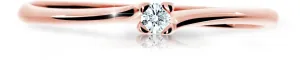 Cutie Diamonds Trblietavý prsteň z ružového zlata s briliantom DZ6733-2948-00-X-4 48 mm