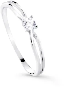 Cutie Diamonds Trblietavý zásnubný prsteň z bieleho zlata s briliantom DZ8027-00-X-2 51 mm