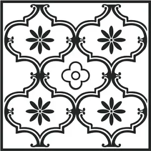 Samolepiace podlahové štvorce „ornament“, 2745052, 11 ks = 1m2