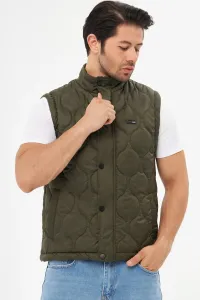 D1fference Men's Water And Windproof Onion Pattern Quilted Khaki Vest