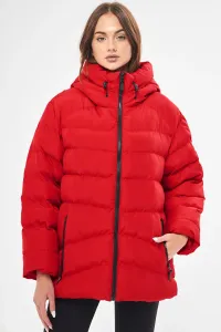 D1fference Women's Red Hooded Water And Windproof Puffer Winter Coat #9099284