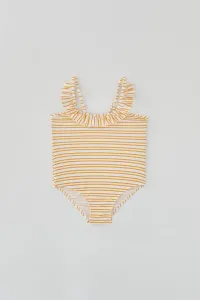 Dagi Yellow Striped Halterneck Swimwear