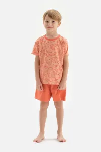 Dagi Orange Boy's Meter Printed Short Sleeve Pajama Set with Shorts #7609635