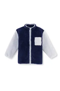 Dagi Navy Blue Pocket Detailed Unisex Sherpa Sweatshirt #8959628