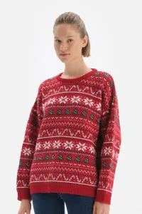 Dagi Red Jacquard Knitwear Sweater #5776311