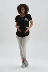 Dagi Black Cotton Maternity T-shirt #5978739