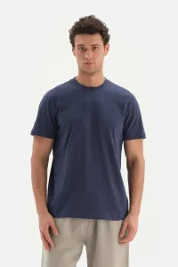 Bavlnené tričko Dagi Navy Blue Crescent Supima s krátkym rukávom