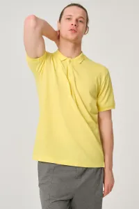 Dagi Pánske Žlté Pique Polo tričko s výstrihom #6366455