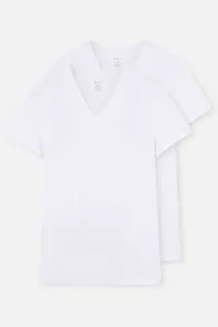 Dagi White D5030 Kompaktné tričko s výstrihom do V 2 balenie