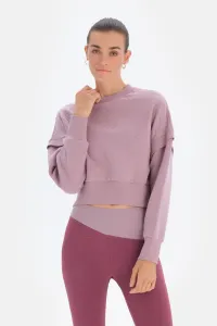 Dagi Women's Lilac Quilted Crop Sweatshirts