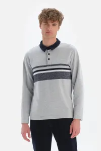Dagi Gray Plaid Collar Jacquard Sweatshirt #6272360