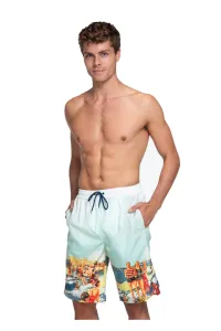 Dagi Men's Mint Green Micro Tall Long Patterned Beach Shorts