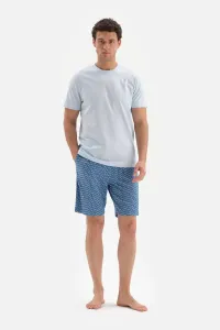 Dagi Blue Microprint Printed Modal Shorts #7564054