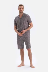 Dagi Gray Printed Shirts Shorts and Knitted Pajamas Set #6087462