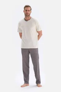 Dagi Off-White Short-Sleeved Knitted Pajamas Set