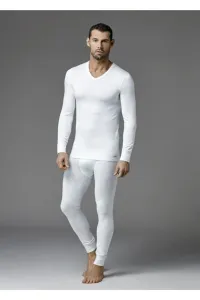 Dagi Ecru V-Neck Men's Long Sleeve Top Thermal Underwear #5890707