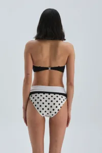 Dagi Black High Waist White Bikini Bottom #9231114