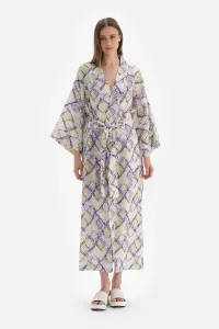 Dagi Green - Blue Linen Long Kimono #8141547
