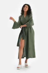 Dagi Green Linen Long Kimono #7555651