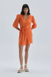Dagi Dress - Orange - Wrapover