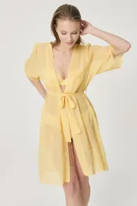 Dagi Women's Yellow Short Sleeve Dressing Gown #5265360