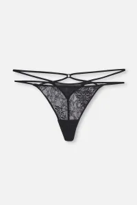 Dagi Black Lace Detailed Thong with Lace #6661219