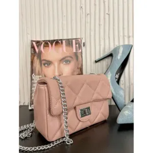 Dámska kabelka so striebornou retiazkou CELESTIA veľkosť:  farba: pink