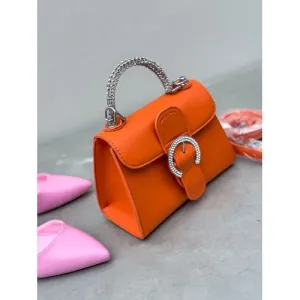 Dámska kabelka zdobená kamienkami NYLA veľkosť:  farba: orange
