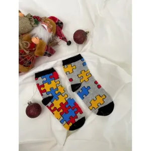 Detské vzorované ponožky+ veľkosť: 35-37 #4089003