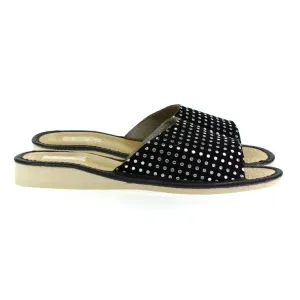 Dámske bodkované kožené papuče TIMEA #9021214