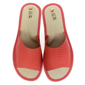 Dámske červené kožené papuče DÁŠA #9021271