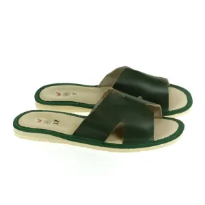 Dámske zelené kožené papuče ANETA5 #9021226