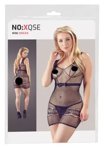 NO:XQSE - sieťované šaty s tangami (čierne)
